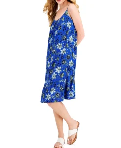 Women's Floral-Print Sleeveless Shift Dress