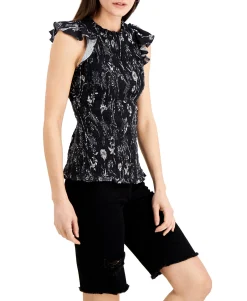 Women's Floral-Print Smocked Top