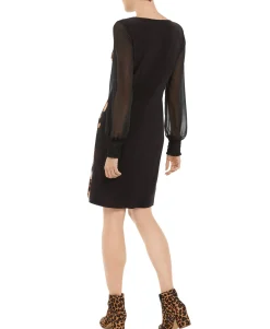 Women's Floral-Print Statement-Sleeve Dress