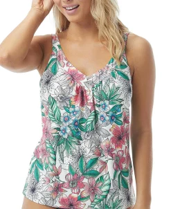 Women's Floral-Print Underwire Tankini Top