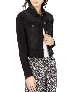 Women's Frayed Cropped Denim Jacket