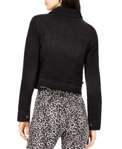 Women's Frayed Cropped Denim Jacket