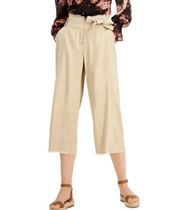 Women's Frayed Zip-Front Culottes
