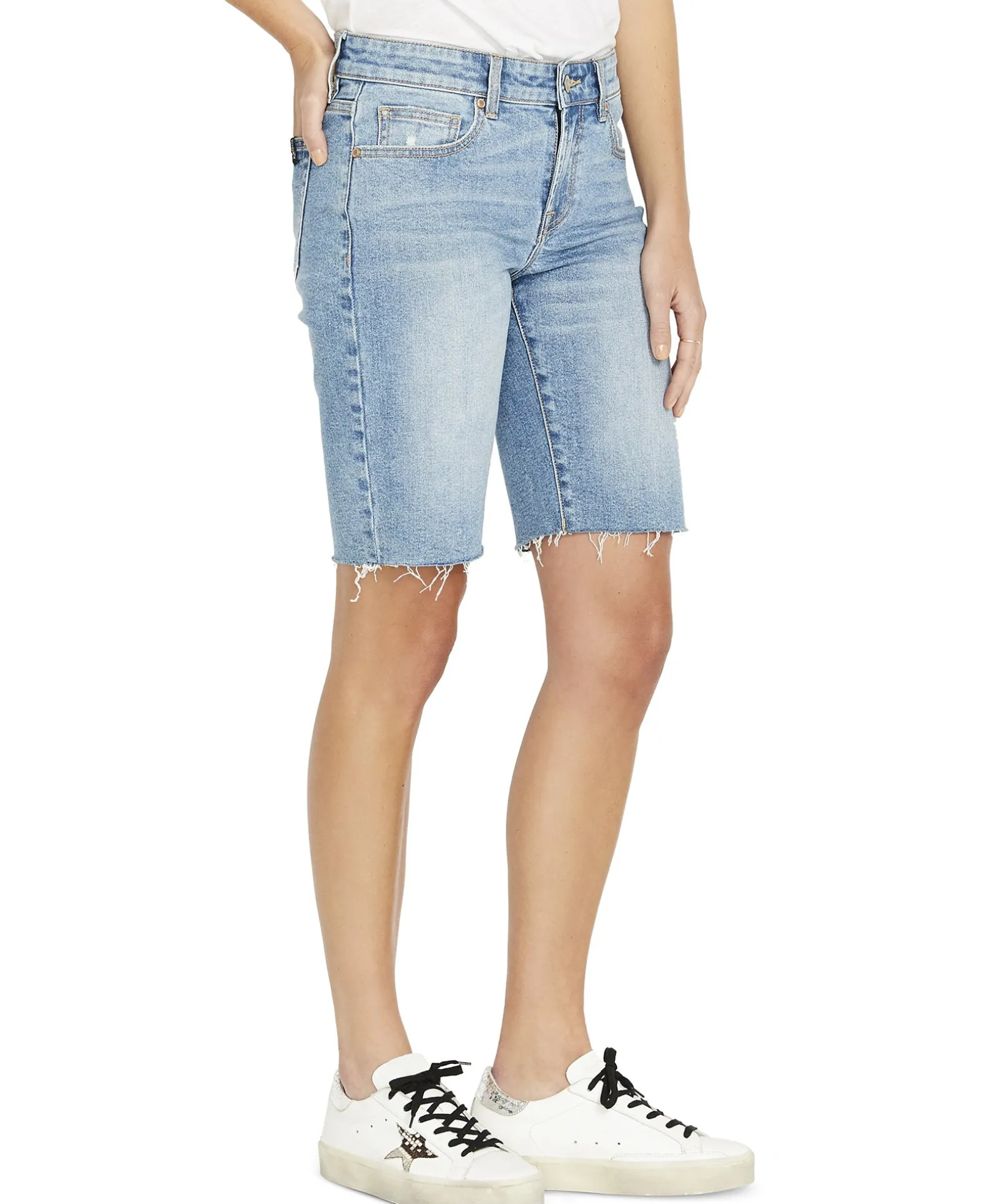 Women's Frayed-Hem Bermuda Shorts