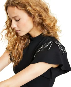 Women's Fringe Flutter Sleeve Top