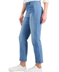 Women's Front-Seam Straight-Leg Jeans
