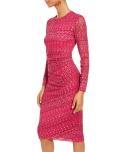 Women's Geometric Print Midi Sheath Dress