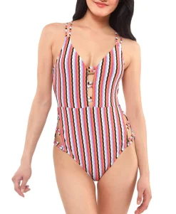Women's Got the Groove Plunge Strappy One-Piece Swimsuit