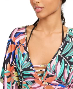 Women's Hidden Jungle Printed Tunic Cover-Up