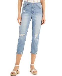 Women's High Rise Cropped Straight-Leg Jeans