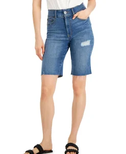 Women's High Rise Sculpting Fit Bermuda Jean Shorts