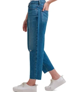 Women's High-Rise Mom-Fit Cotton Ankle Jeans