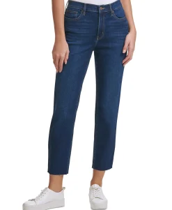 Women's High-Rise Raw Hem Ankle Jeans