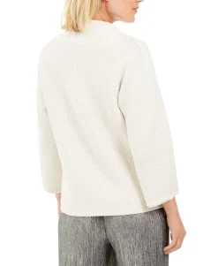 Women's Holiday Party Metallic Textured Brooch Sweater Jacket