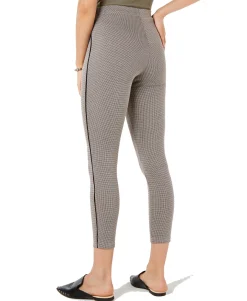Women's Houndstooth Knit High-Waist Cropped Skimmer Leggings