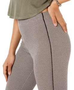 Women's Houndstooth Knit High-Waist Cropped Skimmer Leggings