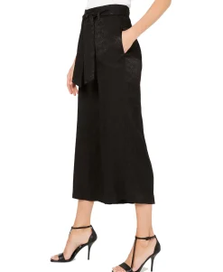 Women's Jacquard Cropped Wide-Leg Pants