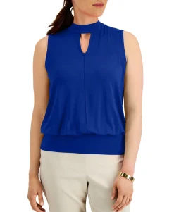 Women's Keyhole Mock Neck Top
