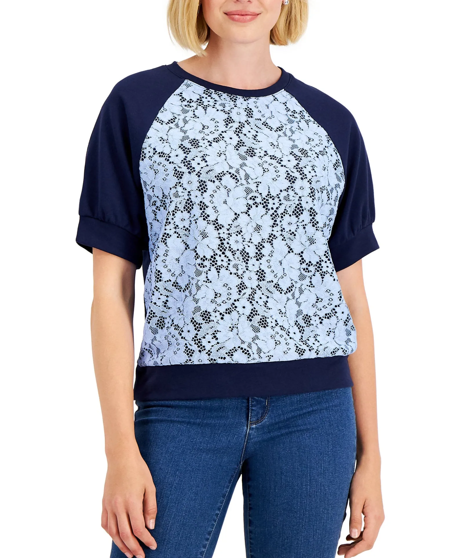 Women's Lace-Panel Baseball T-Shirt