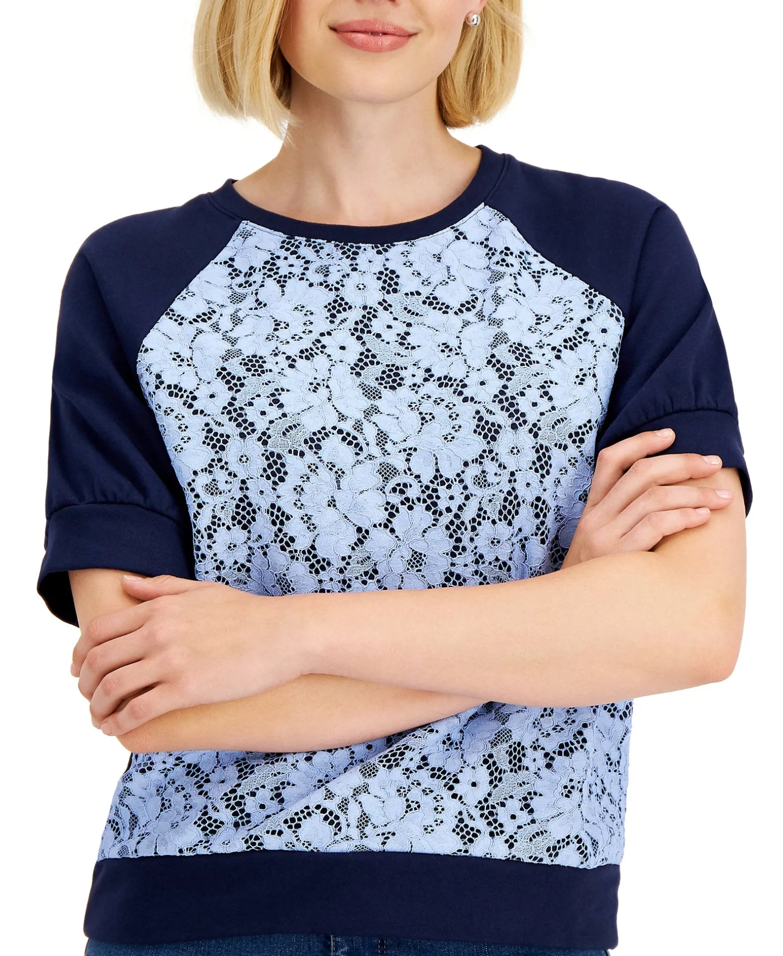 Women's Lace-Panel Baseball T-Shirt