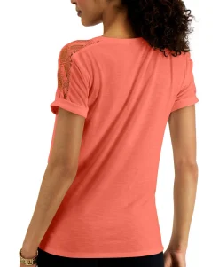 Women's Lace-Shoulder T-Shirt