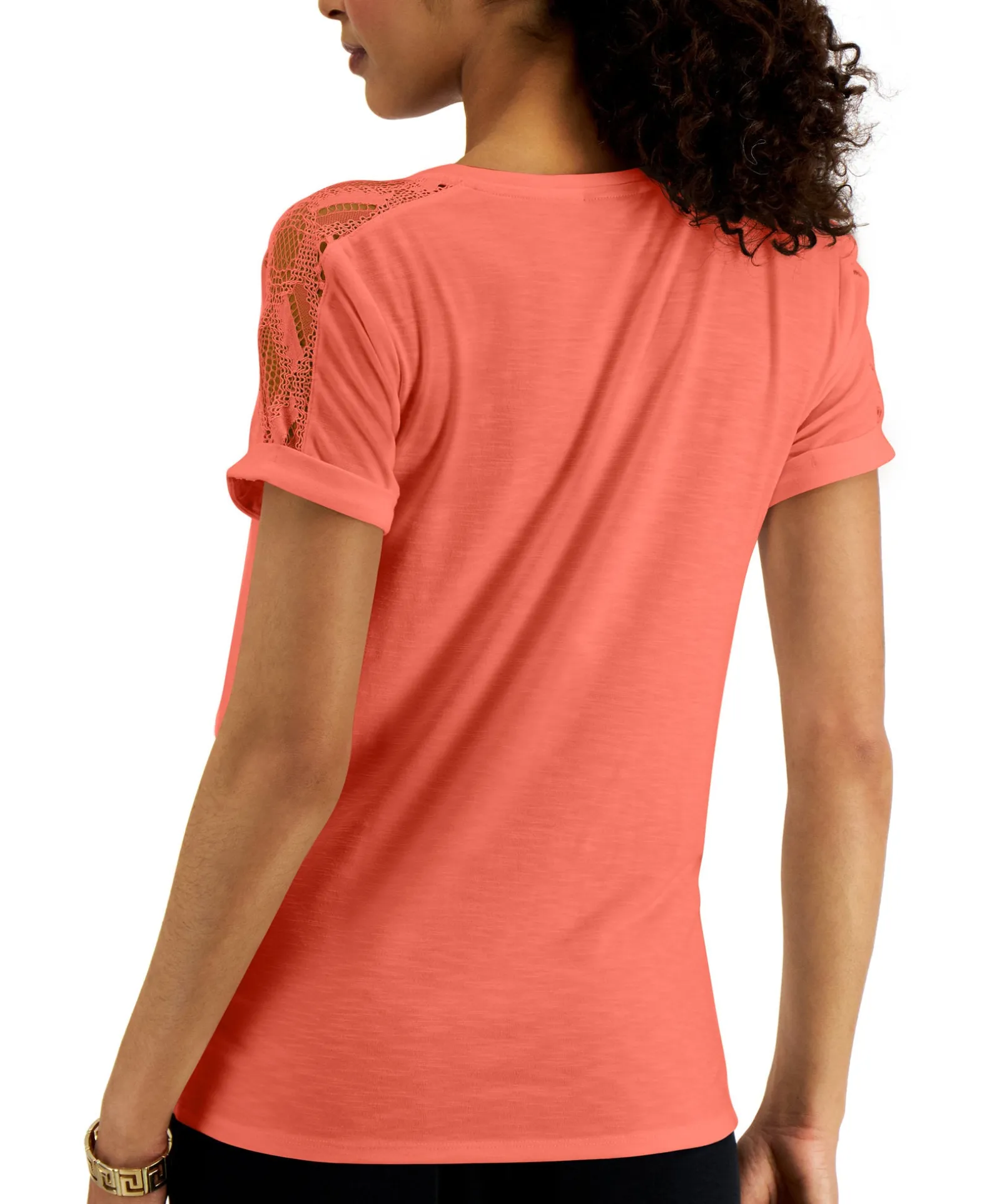 Women's Lace-Shoulder T-Shirt