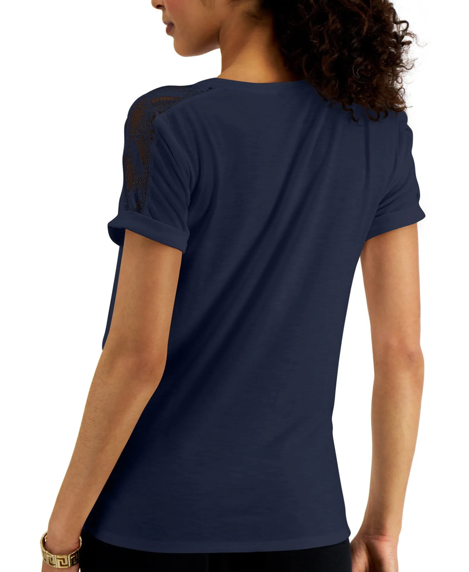 Women's Lace-Shoulder T-Shirt