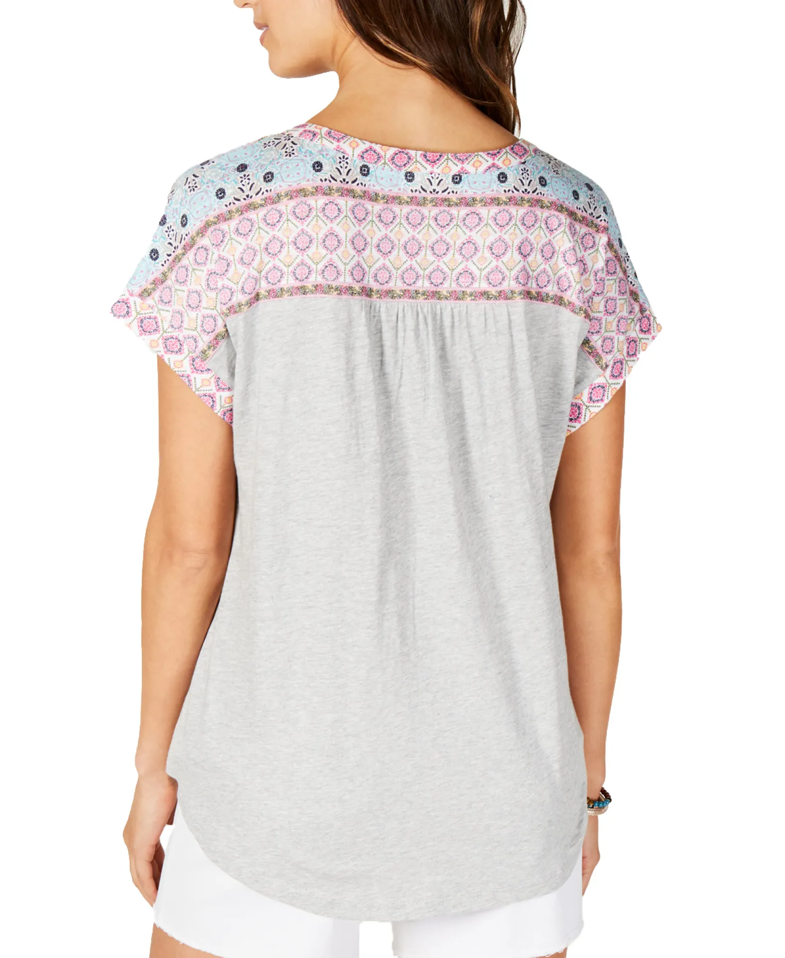 Women's Lace-Up Peasant Top