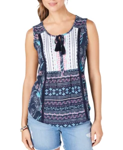 Women's Lace-Up Tasseled Top