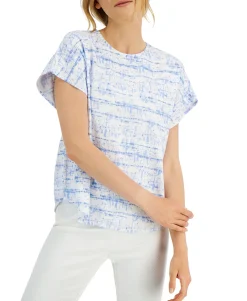 Women's Linear Tie-Dye Dolman-Sleeve Top