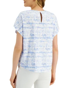 Women's Linear Tie-Dye Dolman-Sleeve Top