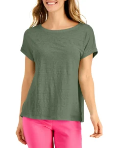 Women's Linen Boat-Neck Top