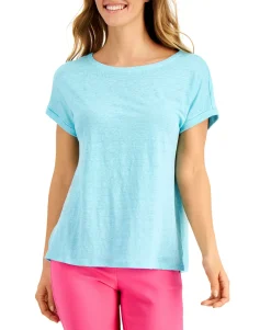 Women's Linen Boat-Neck Top