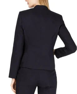 Women's Linen Collarless Open Blazer