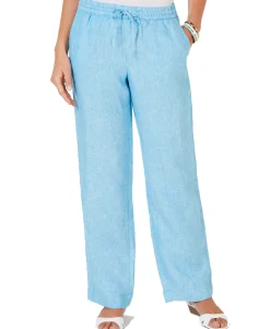 Women's Linen Drawstring-Waist Pants