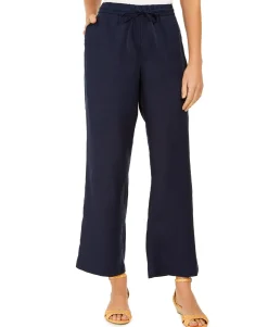 Women's Linen Drawstring-Waist Pants