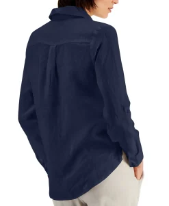 Women's Linen Roll-Tab Shirt