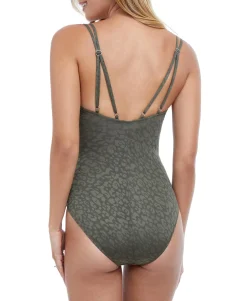 Women's Luminous Safari V-Neck One-Piece Swimsuit