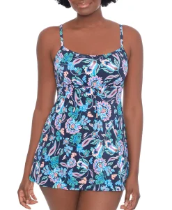Women's Madison Printed Empire Tummy-Control Swimdress