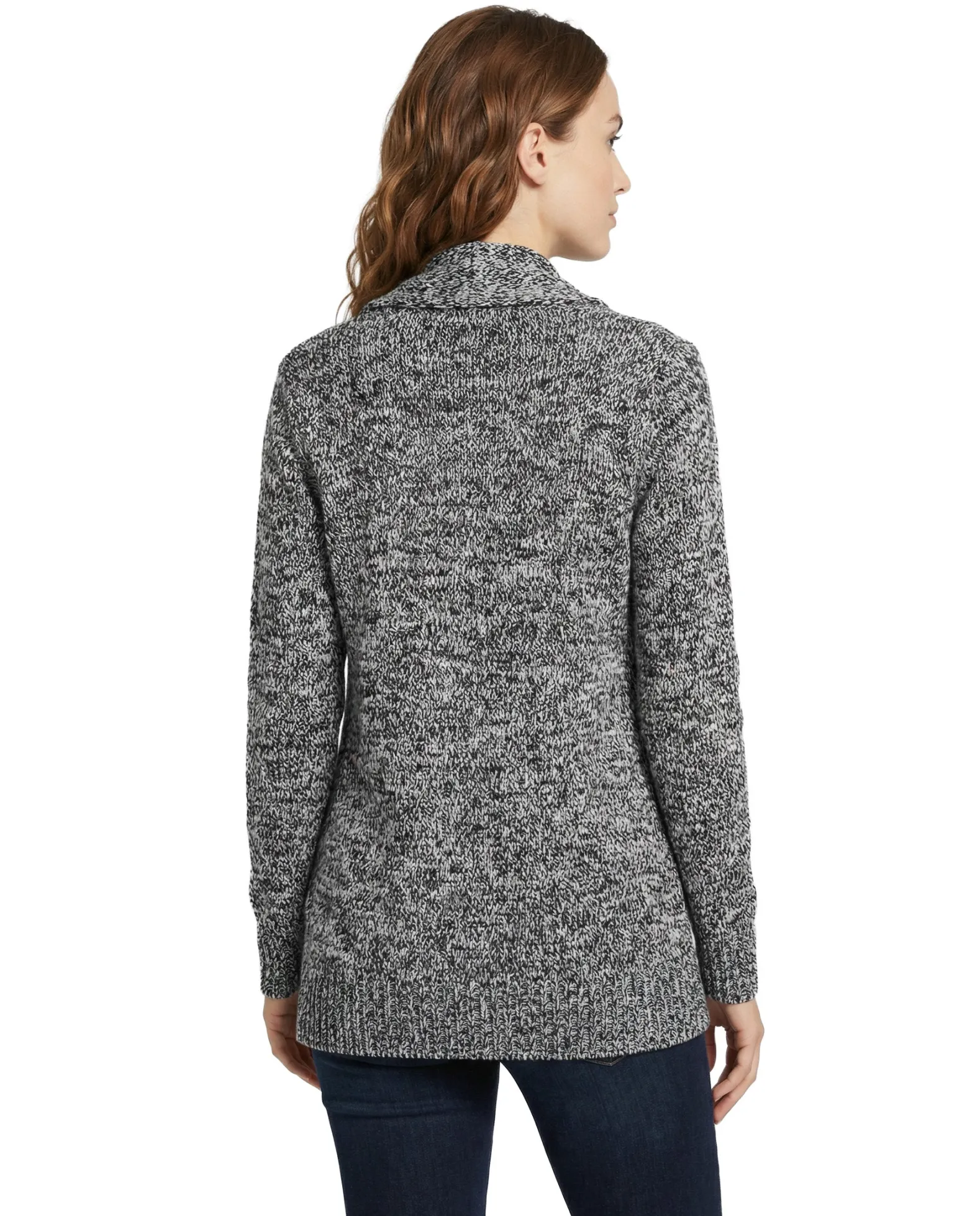 Women's Marled Shawl-Collar Cardigan