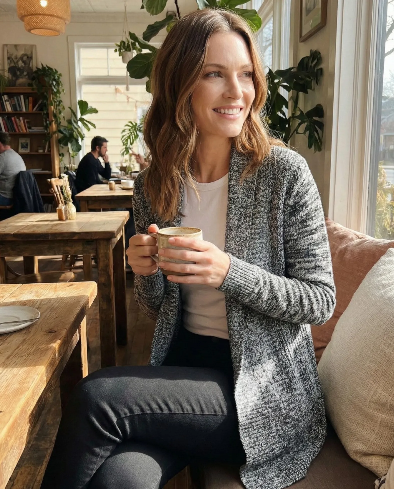 Women's Marled Shawl-Collar Cardigan