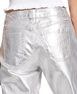 Women's Metallic Boyfriend Jeans