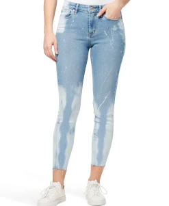 Women's Mid-Rise Paint-Splatter Skinny Ankle Jeans