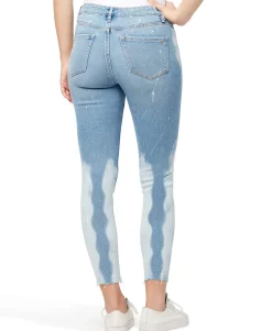 Women's Mid-Rise Paint-Splatter Skinny Ankle Jeans