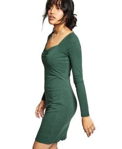 Women's Notched Ribbed Bodycon Dress