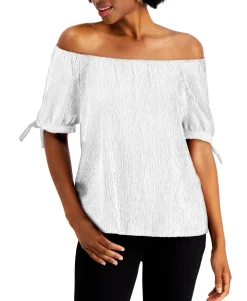 Women's Off The Shoulder Tie-Sleeve Top