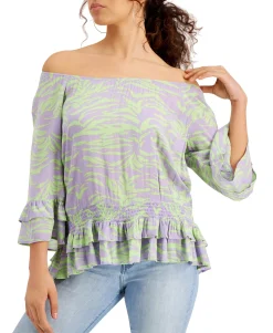 Women's Off-The-Shoulder Gauze Blouse