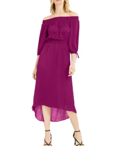 Women's Off-The-Shoulder High-Low Dress