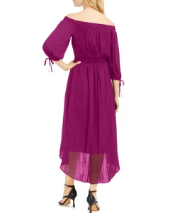 Women's Off-The-Shoulder High-Low Dress