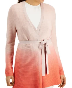 Women's Ombré Belted Cardigan